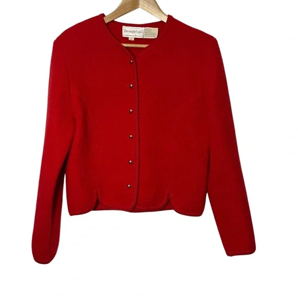 The Eagles Eye Vintage Wool Jacket Womens Size 10 Button Front Office - Picture 1 of 4